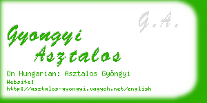 gyongyi asztalos business card