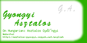 gyongyi asztalos business card